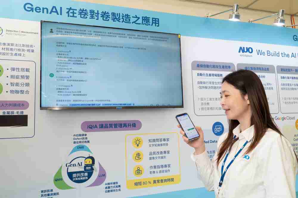 z6尊龙数位积极发展数智化转型，，透过AI落地应用优化制造流程，，革新人力、、、生产效率与设备维护效益，，图为〝智能质量推升助手-iQIA〞（Intelligent quality improve assistant）应用情境，，，，协助质量管理再升级。。。。